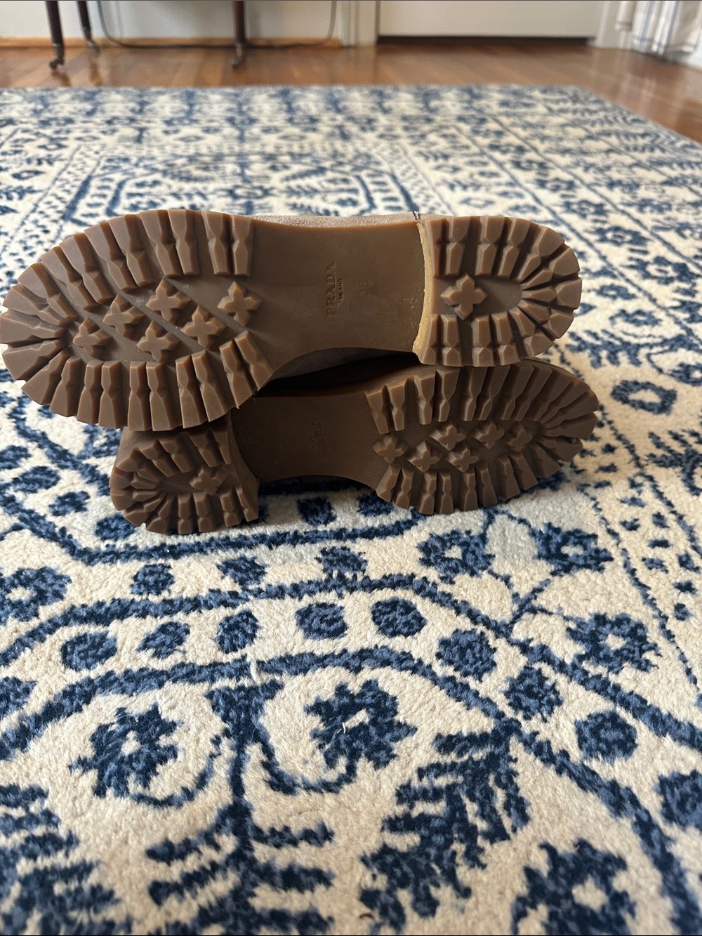 Prada Taupe Suede Mid-Calf Boots - Picture 7 of 14